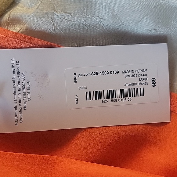 BOLD elements Elegant Atlantic Orange Halter Dress, Size: L, NWT - Picture 5 of 14